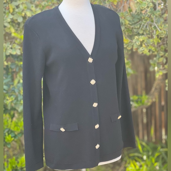 Talbots Sweaters - TALBOTS black cardigan with rhinestone buttons